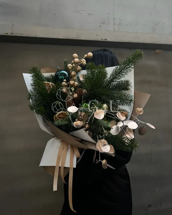 Заказать Новогодняя композиция "Зимние узоры" в Алматы