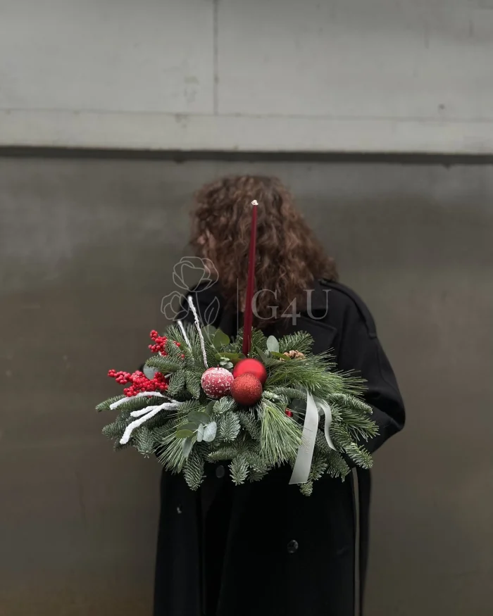 Заказать Новогодняя композиция "Хвойный плед" в Алматы